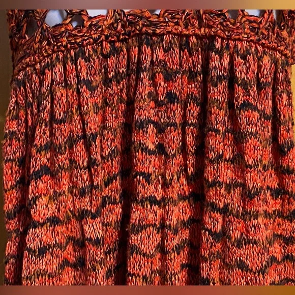 FINAL PRICE NWT,Free People Rare Heart crochet sweater dress,red/multi size S - Picture 5 of 15